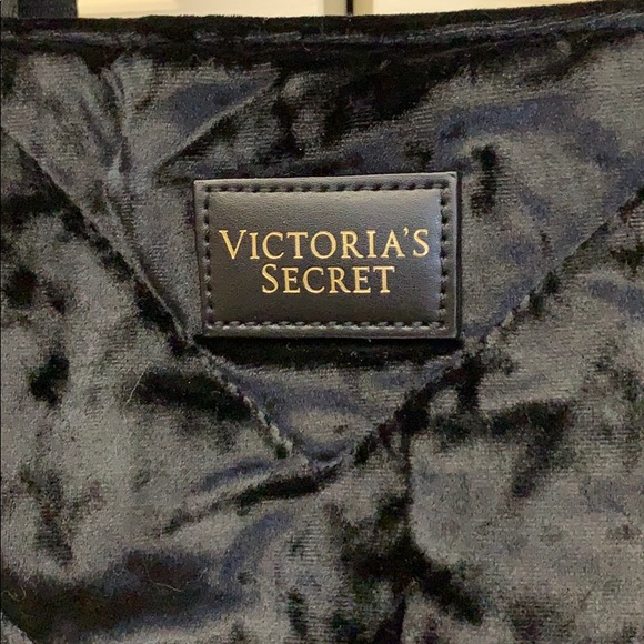 NWOT V Secret black velvet tote - Picture 2 of 2